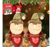 6Pcs Christma Gift Bags Zipper Design, Christmas Zipper Gift Doll Bags, Reusable 3D Doll Decoration Bag, Small Fabric Gift Bags, Can Hold 500g Apples, for Presents Candy Fruit and Festival (2PC-C)