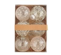 6Pcs Christmas Ball Ornaments Set, Clear Glitter Hanging Decorations,Transparent Christmas Balls,Christmas Home Decoration Baubles