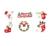 6pcs Christmas Brooch for Women Alloy Festival Breast Pin Decor | Creative Special Design, Daily Wearing and Ceremonies, Wardrobe Essentials, Costume Accessories Random Style