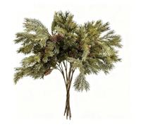 6Pcs Christmas Cedar Pine Branches 25.5" Artificial Cedar Stems with Pine Cones No Fall Picks Branch Greenery Christmas Leaf