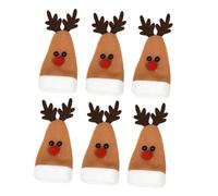 6pcs Christmas Deer Wine Bottle Cover Flannelette Khaki Decorative