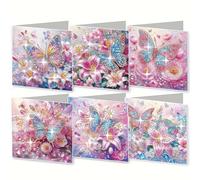 6PCS Christmas Diamond Art Painting Greeting Cards Set 5D DIY Christmas Card Making kit with Envelopes for Children Adults Beginners Gift Holiday Craft (B)