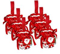 6PCS Christmas Drawstring Gift Bags, Reusable Fabric Santa Bags Xmas Gift Bags Wrapping Bag Gift Birthday Presents For Xmas