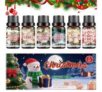 6PCS Christmas Esse/ntial Oils Set,Scented Gift Set,Festive Fragrance Oil for Diffuser,Candle & Soap Making,Holiday Esse/ntials for Home Scent,Vanilla,Apple, Cinnamon,Cranberry,Cedar,Chocolate Scent