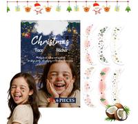 6PCS Christmas Face Stickers, Long Lasting & Waterproof Temporary Tat/toos, Fake Tat/too Stickers for Christmas Party Supplies, Temporary Tat/too Stickers, Enhance the Effect of Festival Costumes