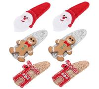 6pcs Christmas Hair Clips for Women, Leather and Iron Securely Fix | Christmas Themed Style, Comfortable to Use, for Most People, Festive Hair Accessories, Xmas Hair Accessories