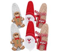 6pcs Christmas Hair Clips Leather Iron Christmas Season Barrettes | Cute Reusable Accent for Hair and Bangs, Festive Look for Photo Shoots and Work