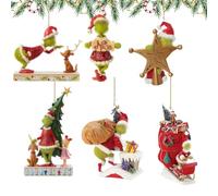 6Pcs Christmas Hanging Ornaments Tree Decorations, Christmas Ornaments Tree Decorations Pendants Resin Xmas Ornaments for Home Decor Holiday Party Backpack Car Hanging Accessories