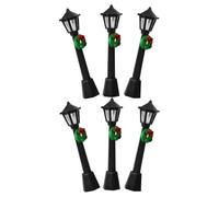 6pcs Christmas Hinge Heads Street Light Decorative Topper for Hinges | PP Plastic, Clip on Design for Shelves and Photo Frames, Festive Indoor Décor