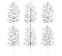 6pcs Christmas Hollow Leaf Hanging Decoration 40cm Silver Iron Wire