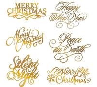 6PCS Christmas Hot Foil Plate,Merry Christmas,Happy New Year,Peace on Earth,Silent Night Word Hot Foil Plate for DIY Scrapbooking Embossing Cards Crafts Paper Cards Decor Foil Handmade Crafts