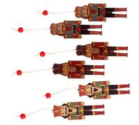 6pcs Christmas Nutcracker Ornaments Wooden Nutcracker Soldier Figurines Dolls Hanging Decorations for Christmas Tree Fig