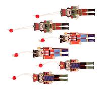 6pcs Christmas Nutcracker Ornaments Wooden Nutcracker Soldier Figurines Dolls Hanging Decorations for Christmas Tree Fig