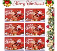 6PCS Christmas Placemats - Heat Resistant, Waterproof, Non-Slip PVC, 44x30cm, Festive Dining Table Mats