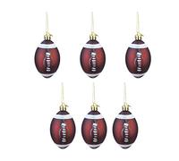 6Pcs Christmas Rugby Ornament Christmas Tree Ball Xmas Bauble Bulb Spheres Pendant Hanging for DIY Sports Theme Holiday Party Decorations