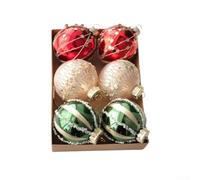 6Pcs Christmas Tree Baubles, 8Cm Plastic Christmas Tree Ball, Christmas Balls Decoration Pendants Present Boxed For Tree Decoration