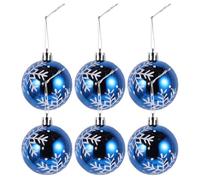 6PCS Christmas Tree Baubles Christmas Hanging Baubles Tree Decorations Xmas Party Decoration Pendant Silver Blue