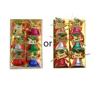 6Pcs Christmas Tree Hanging Ornaments Multicolor Shatterproof Pendants Baubles With Bow Holiday Party Decoration New Year Gifts Christmas Ornament Bulk