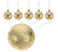 6pcs Christmas Tree Hanging Ornaments Plastic Golden Decor