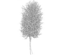 6pcs Christmas Tree Hollow Leaf Hanging Ornament 40cm Silver Gold Wire