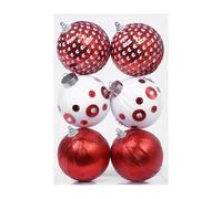 6PCS Christmas Tree Ornament Balls,Hanging Balls Muti-Color Xmas Ball Ornaments Set Traditional For Xmas Holida Country