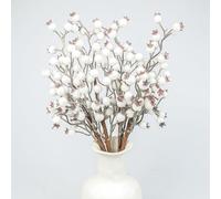 6PCS Christmas White Berry Stems,40CM Artificial White Berries Burgundy White Berry Picks Holly Berries Branches for Christmas Tree Decorations DIY Crafts Holiday Season Winter Home Decorations