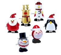 6Pcs Christmas Wind Up Toys for Kids,Funny Christmas Toys Jump Up Clockwork Toy,Small Spring Walking Wind Up Novelty Toy for Christmas Party Favors Prizes,Xmas Stocking Cracker Gifts Party Bag Fillers