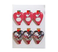 6pcs Christmas Wood Cartoon Clip Santa Designs Friendly Card Photo Holder for Festive Decoration