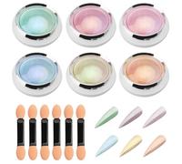 6pcs Chrome Powder for Nails Chrome Nail Powder Nail Glitter Powder with Magic Mirror Finish for Nail Art Nail Chrome for Different Base Colours Different Effects for Nail Art Design Decoration
