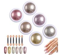 6Pcs Chrome Powder for Nails Rose Gold Chrome Nail Powder Nail Art Sparkling Nail Chrome Powders Personalised DIY Shiny Nail Glitter Powder Practical Nail Art Accessories