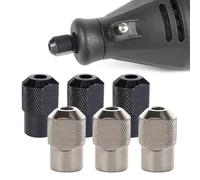 6pcs Chuck Nut for Rotary Tool, M8×0.75mm Zinc Alloy Replacement Accessory Compatible with Mini Drill and Electric Grinder, Black & Silver Set