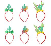 6pcs Cinco De Mayo Headband Cactus Pattern Boho Party Set