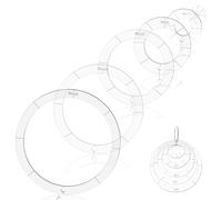 6Pcs Circle Quilting Acrylic Template, 1/2/3/4/5/6 inch Diameter Quilting Templates with Binder Hinged Rings, Clear Acrylic Sewing Stencils for Patchwork DIY Crafts Decoration