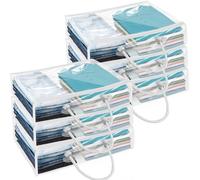 6Pcs Clear Clothes Storage Bag Organizer with Reinforced Handle, 40X 30X 10cm Waterproof & Dustproof Blankets Blankets Storage Bag with Sturdy Zipper for Sweater,Bedding,Bed Sheet, Pillow (clear B)