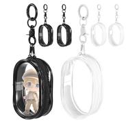 6Pcs Clear Figure Display Bag,Blind Box Display Bag with Keychain,Portable Doll Display Case,Mini Figure Bags for Collectibles Mini Figures