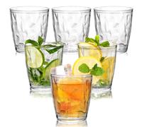 6PCS Clear Plastic Cups, 310ml Reusable Premium Acrylic Tumbler Glasses, Unbreakable Drinking Cup for Kids and Adults, 10.5 OZ Stackable Glasses Dishwasher Safe for Home Picnic