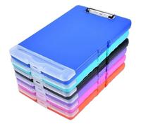 6pcs Clipboard with Storage,A4 Binder Clipboards with Pen Holder,Heavy Duty Plastic Storage with Low Profile Clip,Nursing Folder Side-Opening, for Office