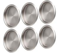 6PCS Closet Door Finger Pull - Satin Nickel, 2-1/8' Easy Snap-in Circular Sliver Pulls, No Nails Needed, Perfect for Cabinet, Pocket, Sliding, Bi-Pass Door