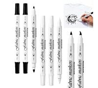 6PCS Clothing Marking Pens Permanent Laundry Marking Pens Available in Black and White Double Ended Design Suitable for Clothing Walls Metal Wood Glass Plastic Tires Ceramics and Other Materials