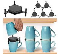 6Pcs Coffee Mug Holder Stackable Coffee Cup Organizer Reusable Kitchen Cup Storage Organizer Expandable Mug Stacker Gadget Save Storage Space for Tea Cups and Coffee Mugs, Cupboard