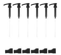6Pcs Coffee Syrup Pump, Reusable Pump Bottle Dispenser, Lotion Pump, Compatible with 25.4 Oz/750ml Bottles, Coffee Syrup Pump Dispenser Replacement for Home Kitchen House Bar Cafes(Black)