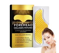 6pcs Collagen Forehead Wrinkle Patches,Gold Forehead Patches For Wrinkles,Natural Forehea/d Anti Wrinkle Patch/es For Fine, Frown,Smile Lines,Collagen Patche/s,Face Forehea/d Patche/s For Wrinkles