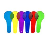 6PCS Color Paddles Transparent Plastic Paddle Learning Tools, Educational Filters and Coloured Overlays for Dyslexia Reading Science Experiments Art Color Mixing Classroom Teaching Aids
