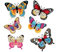 6Pcs Colorful Butterfly Iron on Patches 6 Styles Butterfly Patches Elegant Applique Patches Pretty Embroidered Patches Sew On Patches for Clothes Backpacks Hats DIY Decoration