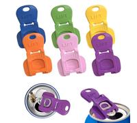 6PCS Colorful Can Tab Openers & Leak-Proof Drink Covers - One-Hand Soda Can Opener and Reusable Protector Caps for Coke, Beer, Soda, and Aluminum Cans