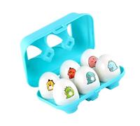 6PCS Colorful Dinosaur Eggs Sensory Toy for Babies and Toddler with Nesting Surprise Inside Safe Early Learning Stacking Play Baby Sensory Development Toy