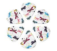 6pcs Colorful Dragonfly Printed Guitar Picks for Acoustic Guitars Violin Ukulele Bass