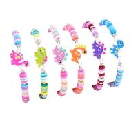 6Pcs Colorful Enamel Dinosaur Cat Butterfly Flower Friendship Bracelets Boho Heishi Surfer Clay Beaded Stretch Bracelet Cute Enamel Animal Stackable Wristband for Women Preppy Y2k Party Jewelry, M