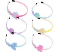 6Pcs Colorful Gradient Heart Headbands, Handmade Durable Material, Lightweight Comfortable Design, Adjustable Size, Non-Slip Grip, Photography Props, Formal Event, Social Gathering