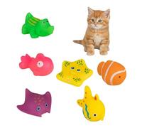 6Pcs Colorful Pool Cat Interactive Toy, Cat Floating Water Toy, Pet Kitten Swimming Bathing Fish Toy, Sensory Toys for Indoor Cats to Self Play